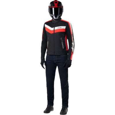 Alpinestars T-Dyno Air Jacket Black/Bright Red - Full Front View of Model Wearing Jacket