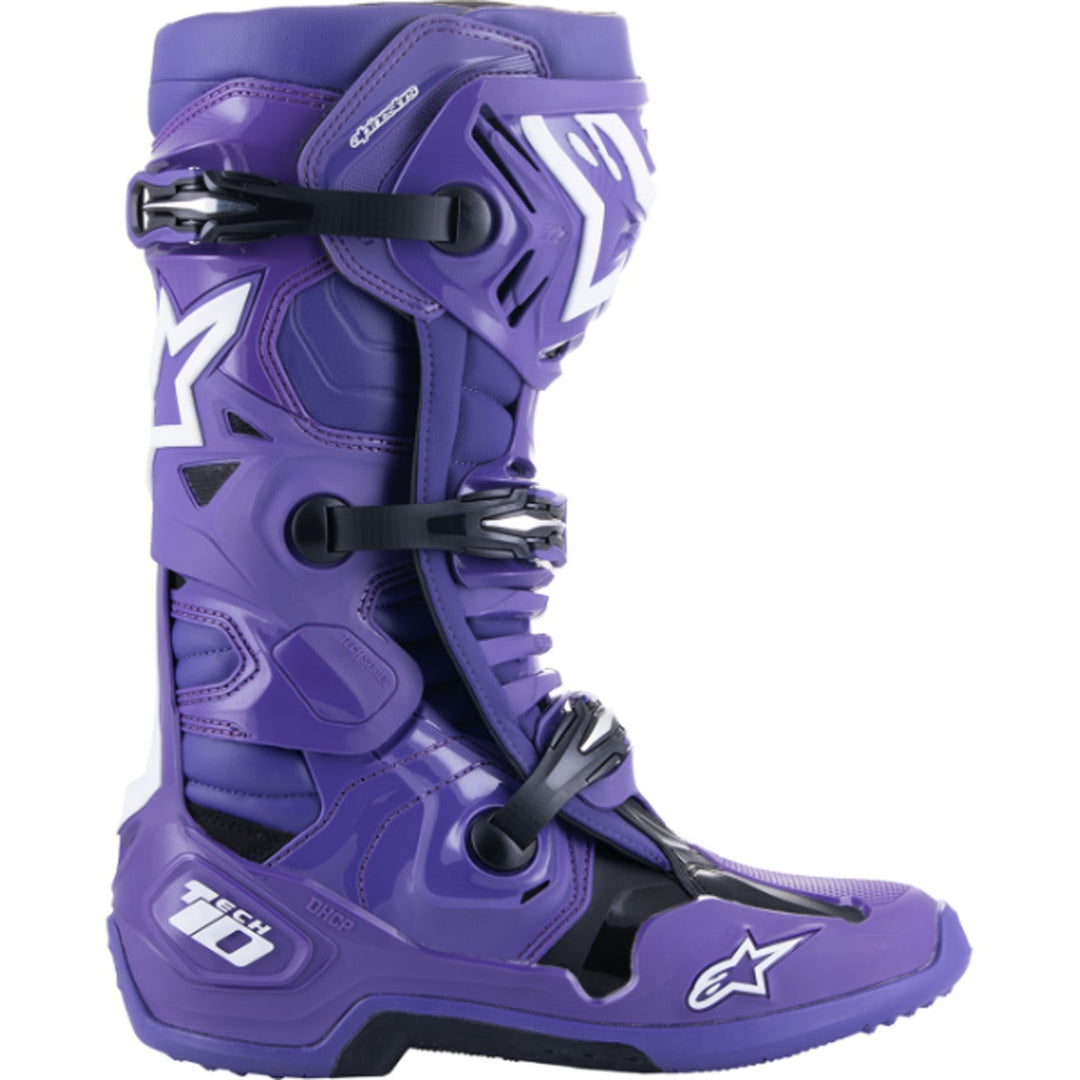 Alpinestars Tech 10 Boots Purple - Outer Side View