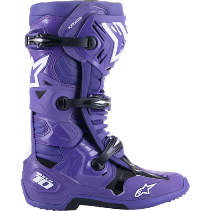 Alpinestars Tech 10 Boots Purple - Outer Side View