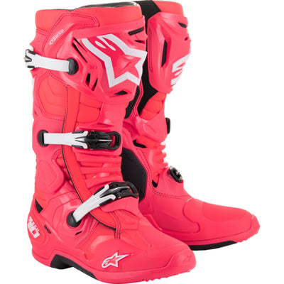 Alpinestars Tech 10 Limited Edition Diva Boots Pink/White - Front Side View of Pair