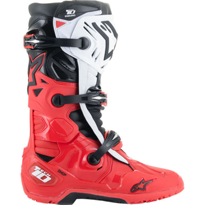 Alpinestars Tech 10 Enduro Boots Bright Red/Black/White - Outer Side View