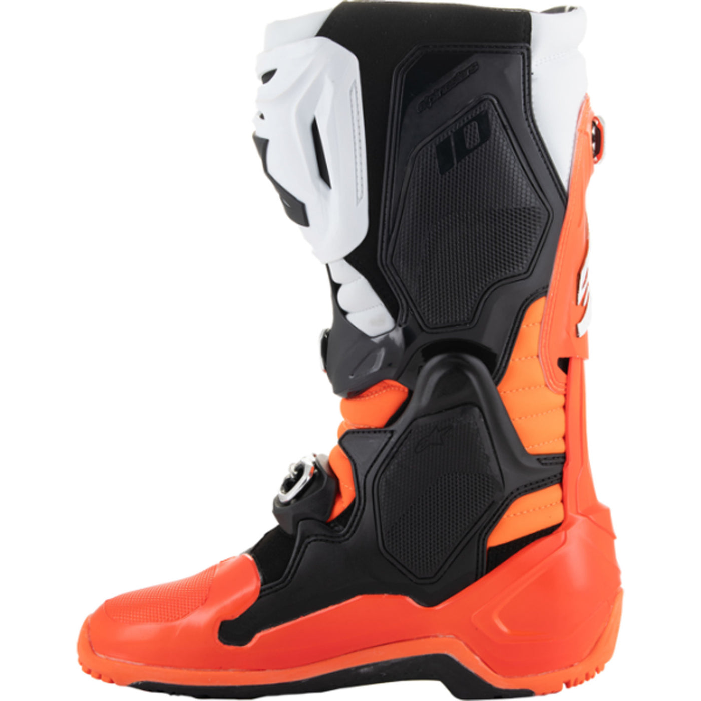 Alpinestars Tech 10 Enduro Boots Fluorescent Orange/Black/White - Inner Side View