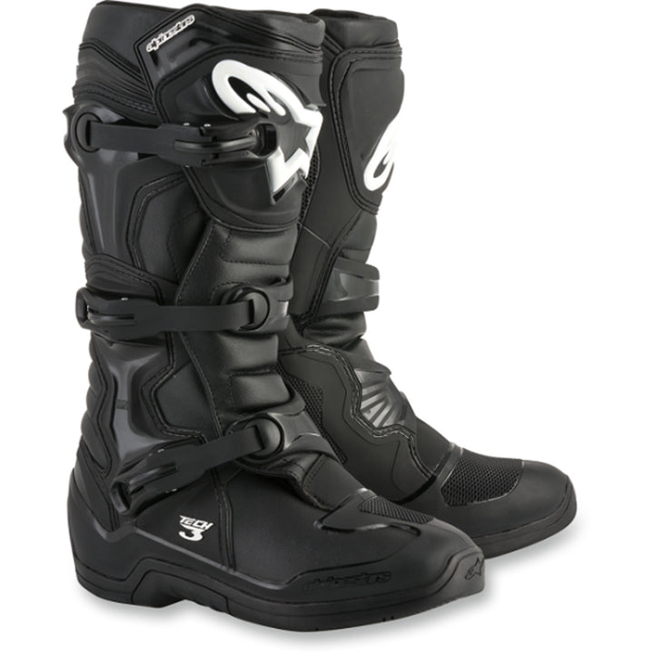 Alpinestars Tech 3 MX Boots Black - Front Side View of Pair