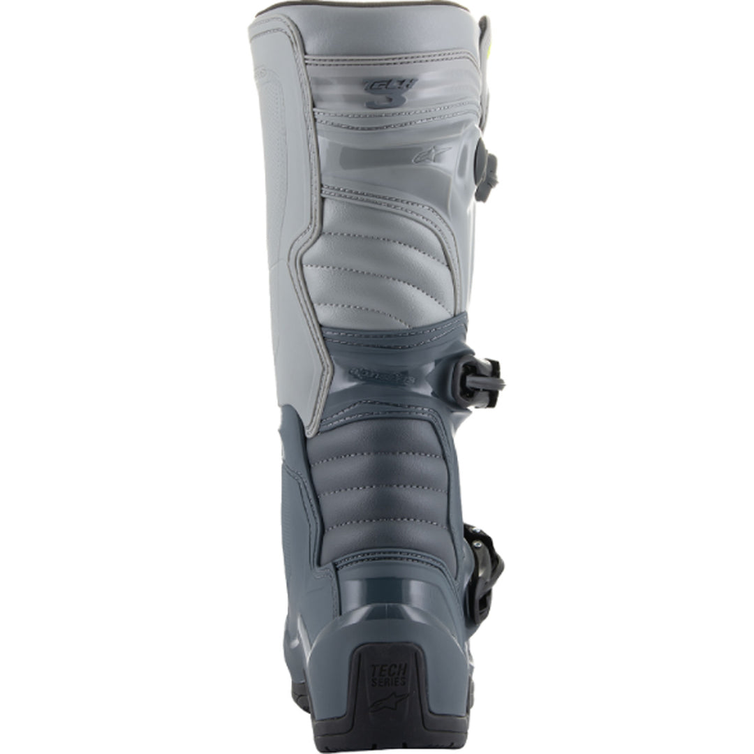 Alpinestars Tech 3 MX Boots Gray/Black - Rear View