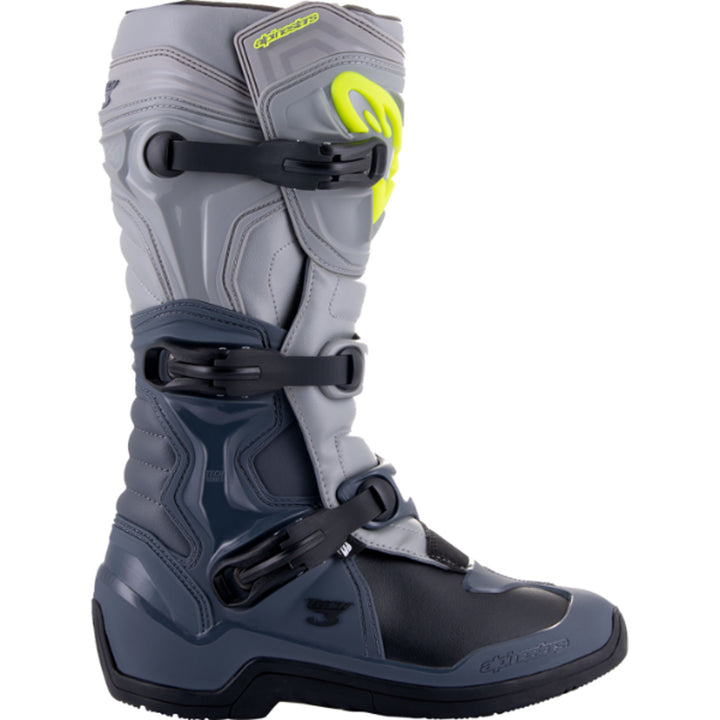 Alpinestars Tech 3 MX Boots Gray/Black - Outer Side View
