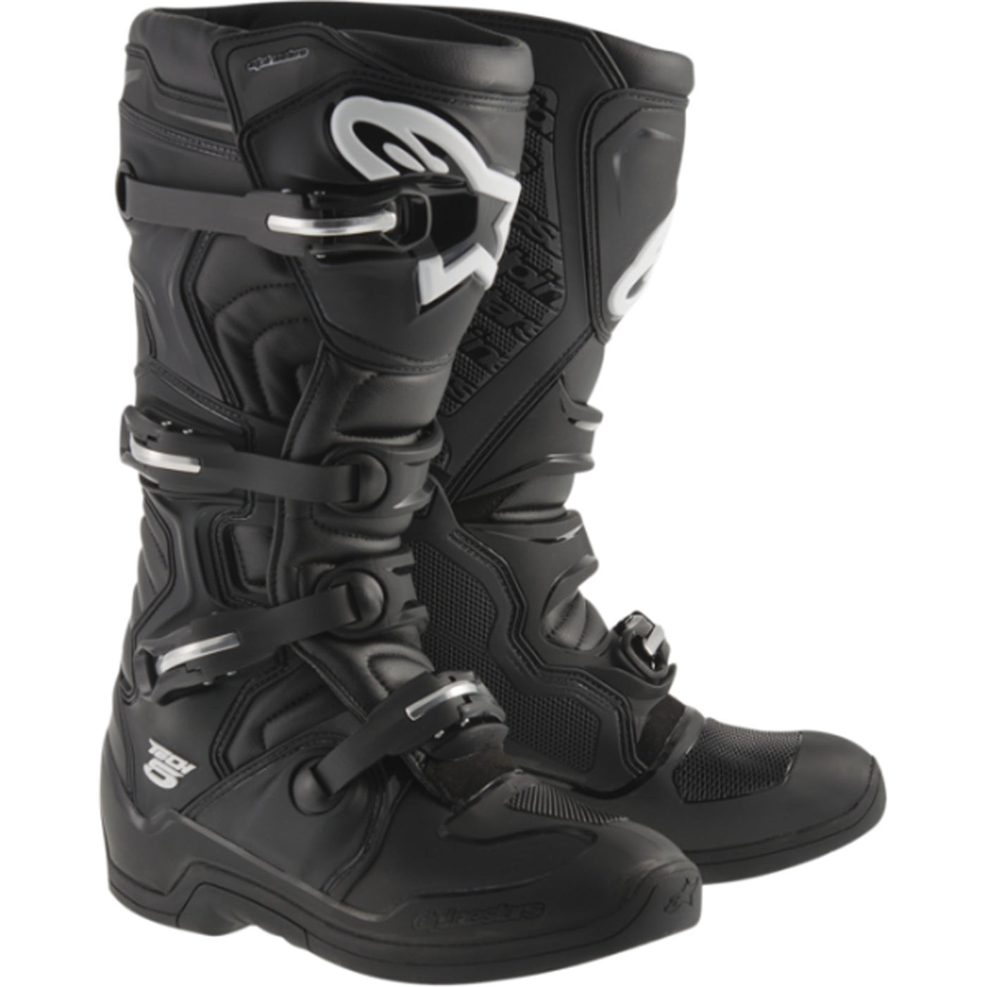 Alpinestars Tech 5 MX Boots Black - Front Side View of Pair