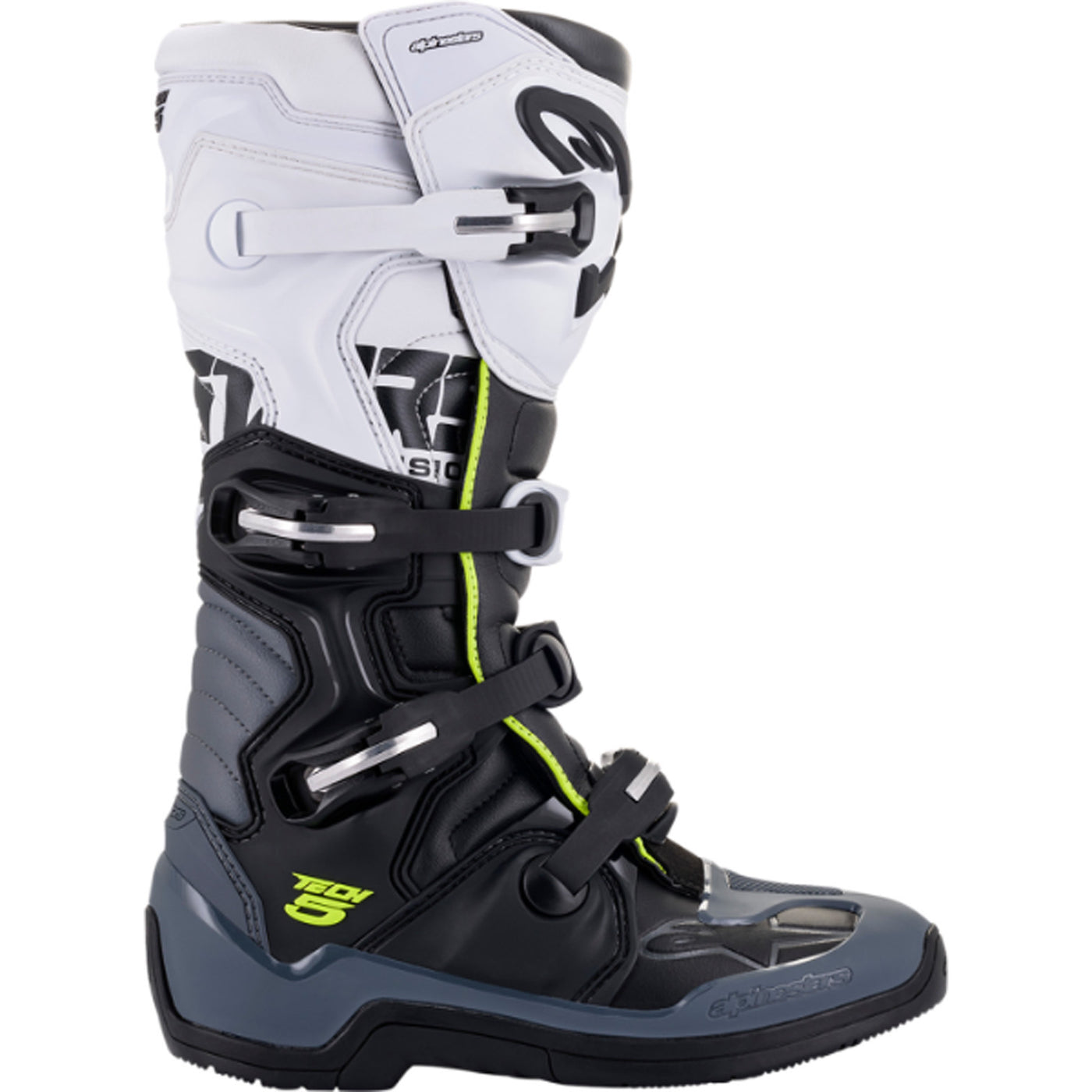 Alpinestars Tech 5 MX Boots Black/White - Outer Side View