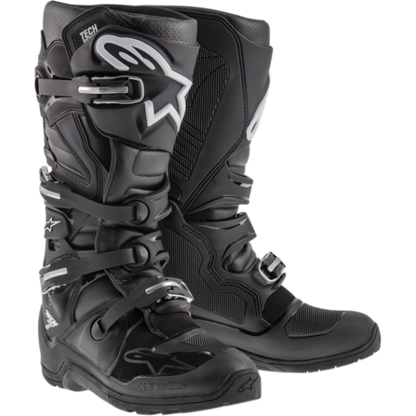 Alpinestars Tech 7 Enduro Boots Black - Front Side View of Pair