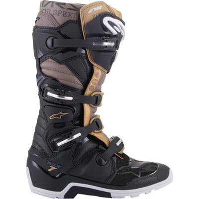 Alpinestars Tech 7 Enduro Drystar Boots Black/Gray/Gold - Outer Side View