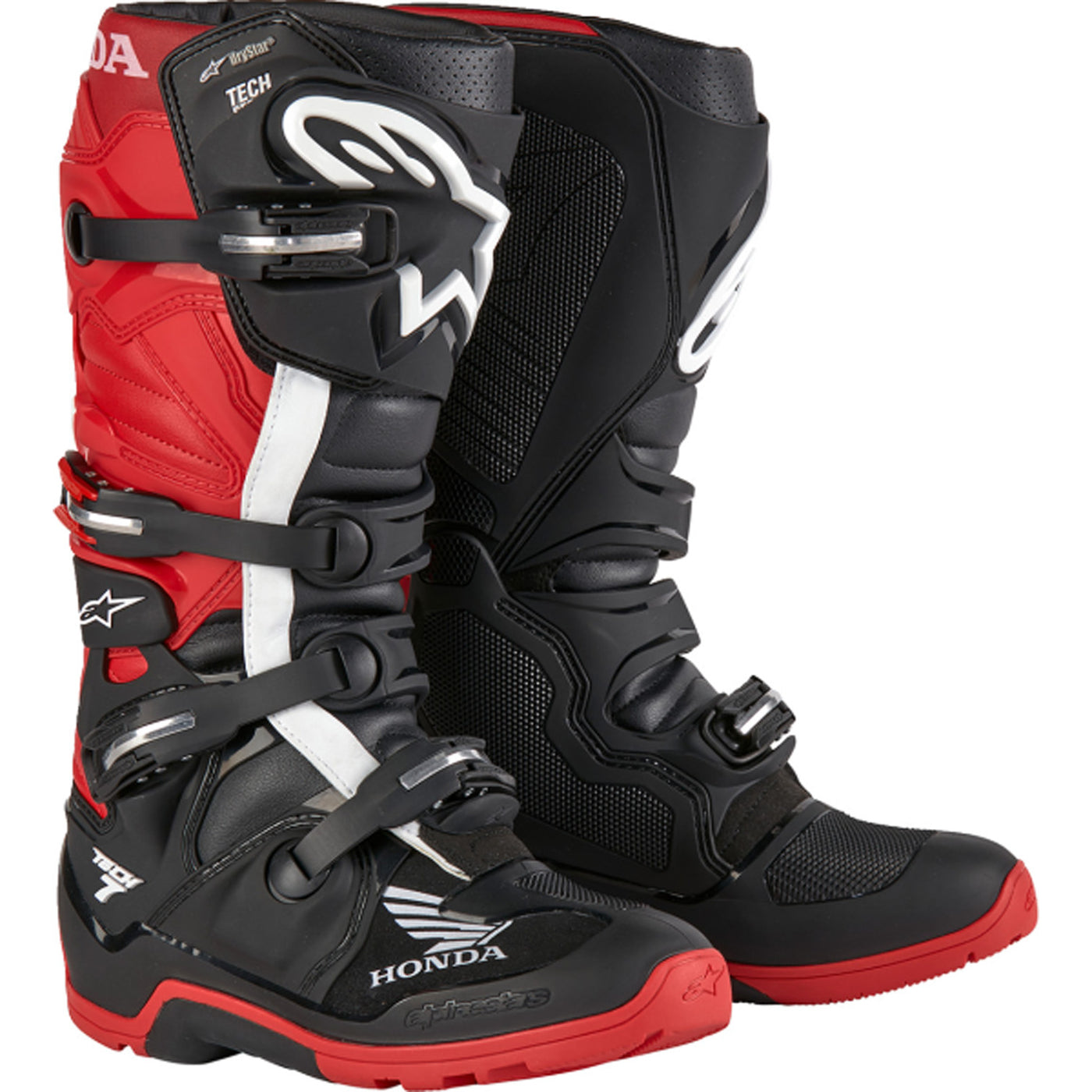 Alpinestars Tech 7 Enduro Drystar Boots Black/Red - Front Side View of Pair