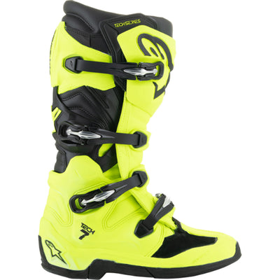 Alpinestars Tech 7 MX Boots Fluorescent Yellow - Outer Side View