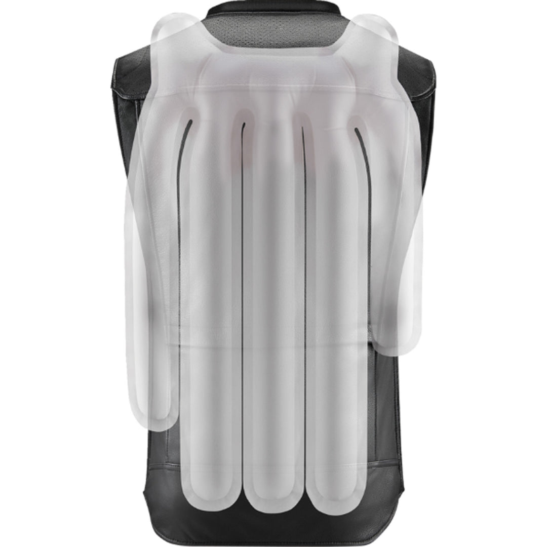 Alpinestars Tech-Air 3 v2 Canvas Vest Black - Rear View with Overlay of Expanded Air Bag