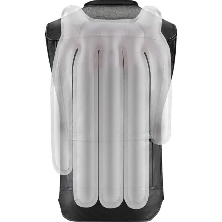 Alpinestars Tech-Air 3 v2 Canvas Vest Black - Rear View with Overlay of Expanded Air Bag