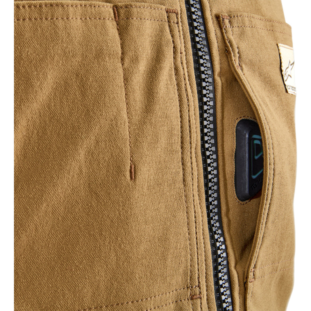 Alpinestars Tech-Air 3 v2 Canvas Vest Tan - Close-Up of Chest Indicator Under Left Side Pocket