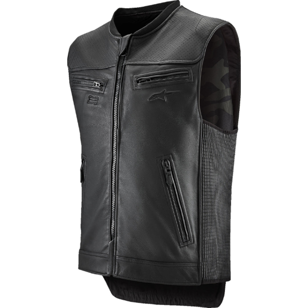 Alpinestars Tech-Air 3 v2 Leather Vest Black - Front Side View