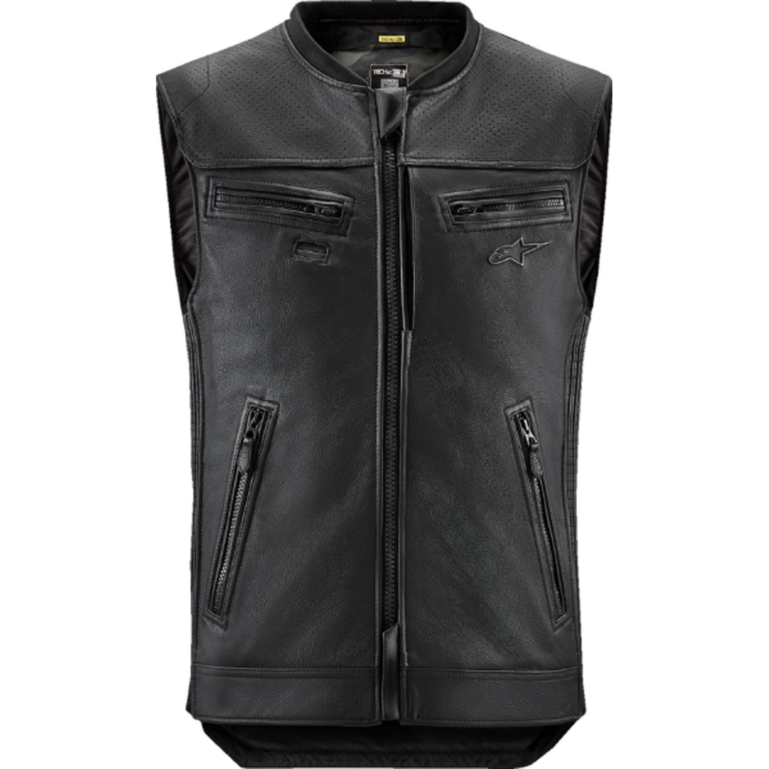 Alpinestars Tech-Air 3 v2 Leather Vest Black - Front View
