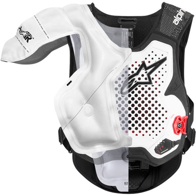 Alpinestars Tech-Air MX Airbag System - Front View with Right Half See-Through to Inflated Airbag