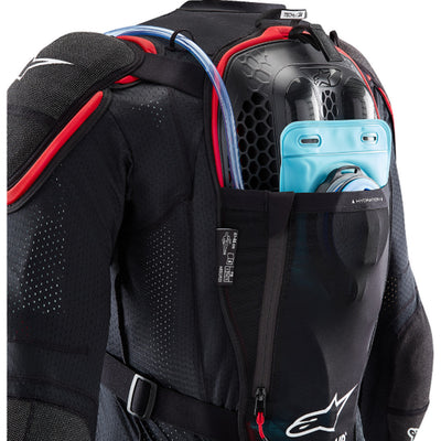 Alpinestars Tech-Air Off-Road Airbag System Black/Red - Rear Close-Up with Water Bladder in Back Pouch