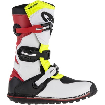 Alpinestars Tech-T Boots White/Red/Yellow Fluorescent/Black - Outer Side View