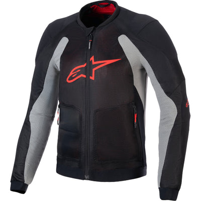 Alpinestars Troop-Air Jacket Black/Ash Gray/Bright Red - Front View