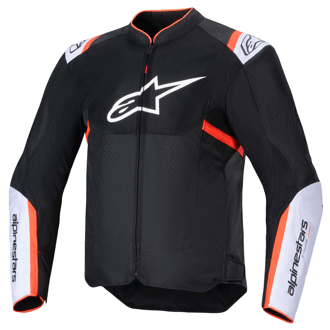 Alpinestars T-SPS Air V2 Jacket Black/White/Red Fluo - Front View