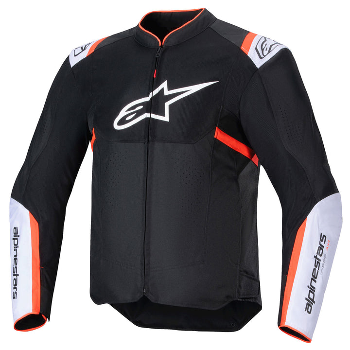 Alpinestars T-SPS Air V2 Jacket Black/White/Red Fluo - Front View