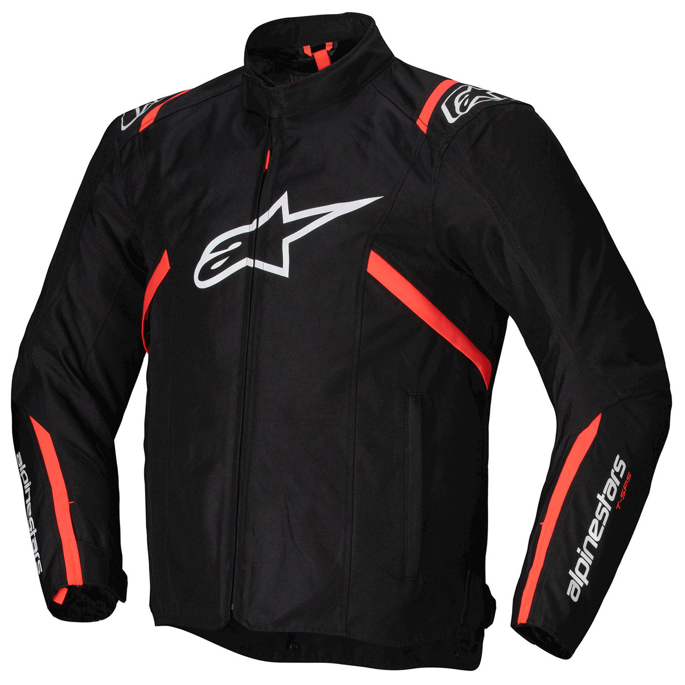 Alpinestars T-SPS V2 Waterproof Jacket Black/White/Red Fluo - Front View