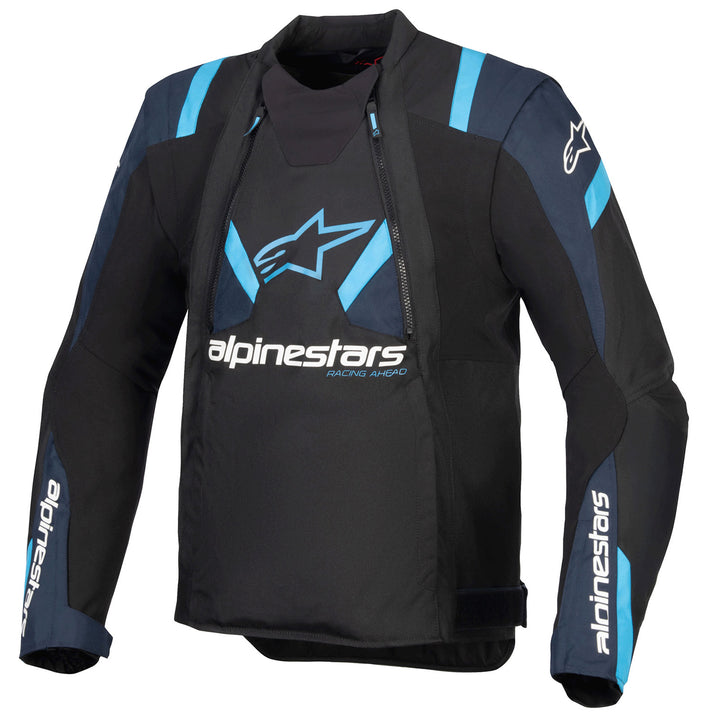 Alpinestars T-Stunt Air Jacket Black/Dark Blue/Blithe Blue - Front View