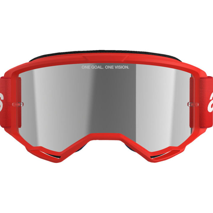 Alpinestars Vision 3 Wordmark Goggles - Mirror Red - Silver Mirror - Front View
