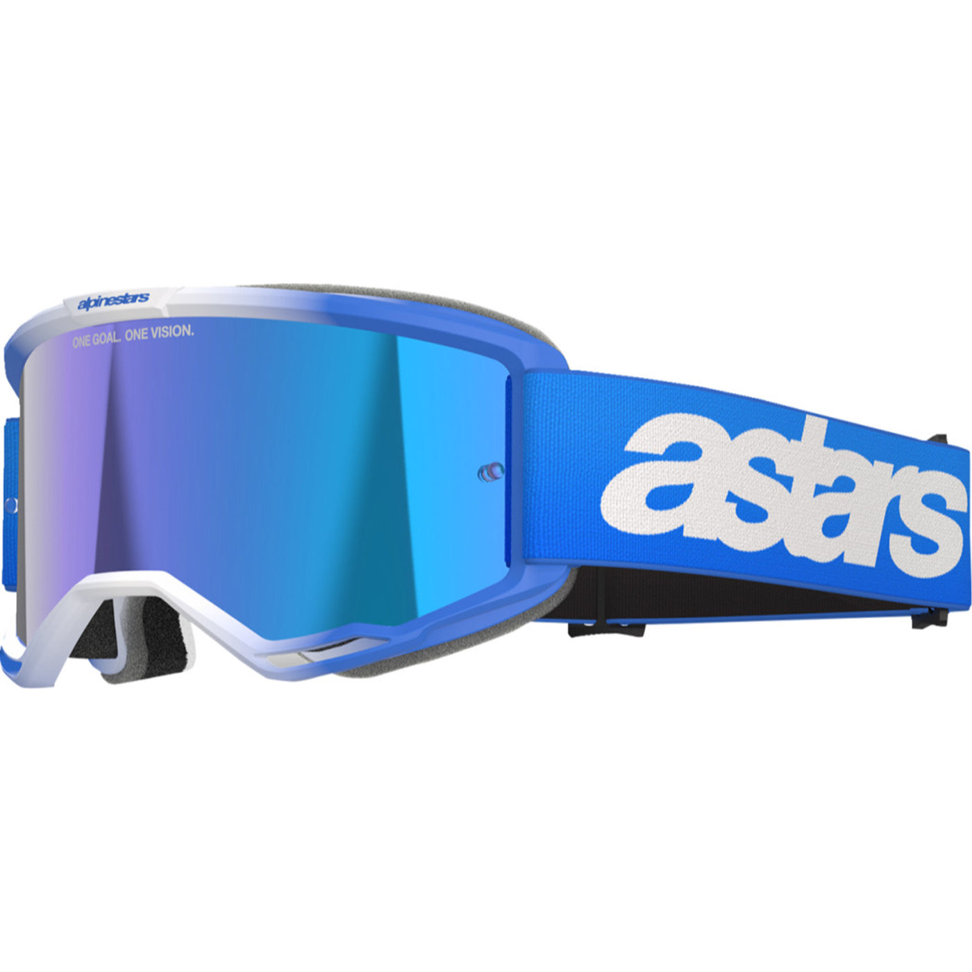 Alpinestars Vision 5 Blaze Goggles - Mirror Blue - Blue Mirror - Front Left Side View