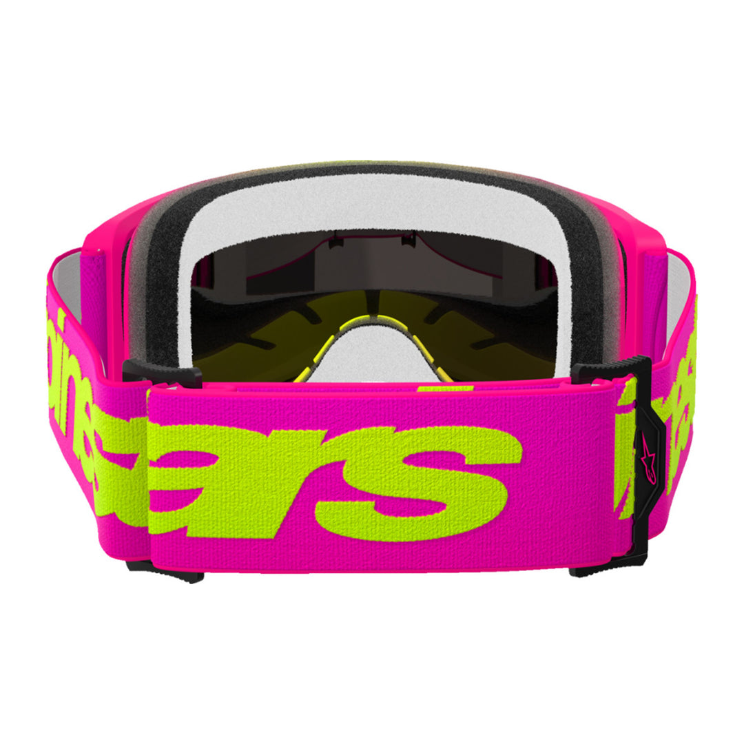 Alpinestars Vision 5 Wordmark Goggles - Mirror Pink/Yellow Fluo - Red Mirror - Rear View