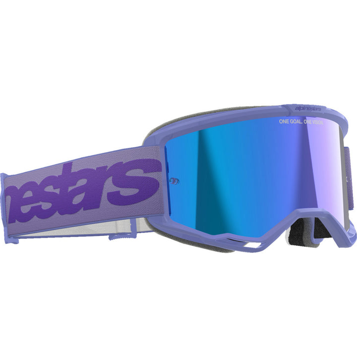 Alpinestars Vision 5 Wordmark Goggles - Mirror Purple - Blue Mirror - Front Right Side View