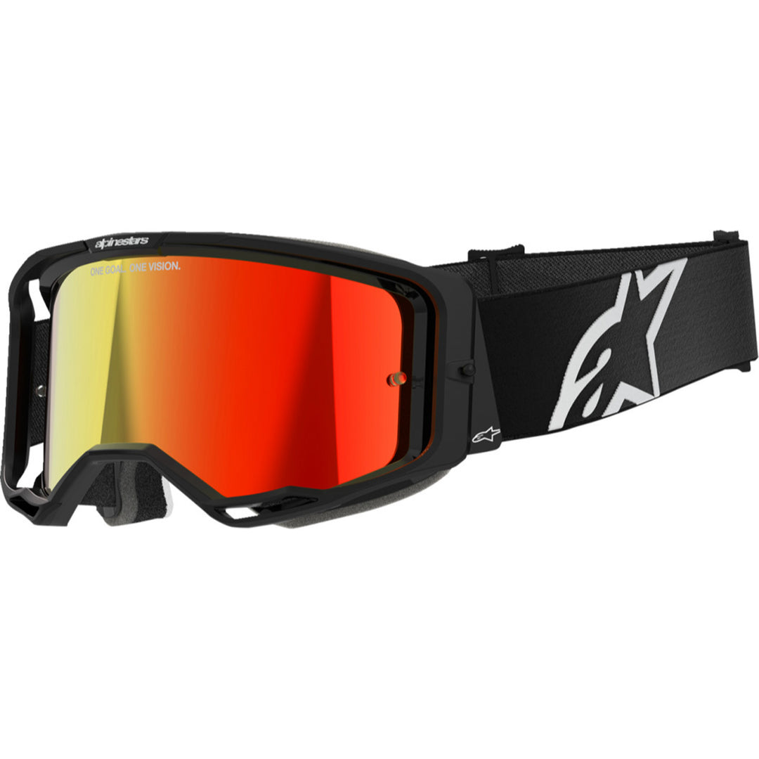 Alpinestars Vision 8 Corp Goggles - Mirror Black - Red Mirror - Front Left Side View