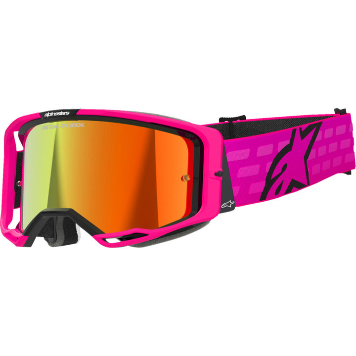 Alpinestars Vision 8 Corp Goggles - Mirror Pink - Red Mirror - Front Left Side View