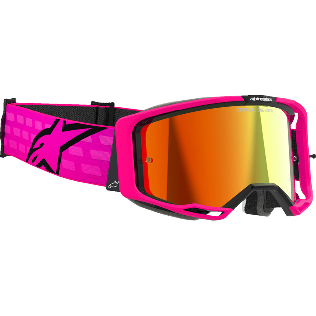Alpinestars Vision 8 Corp Goggles - Mirror Pink - Red Mirror - Front Right Side View