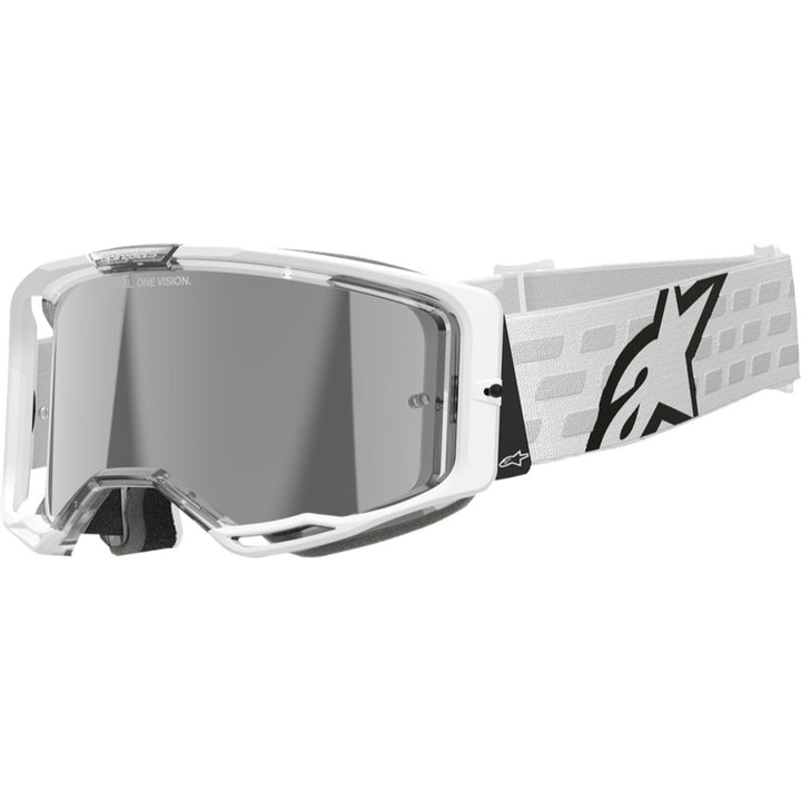 Alpinestars Vision 8 Corp Goggles - Mirror White - Silver Mirror - Front Left Side View