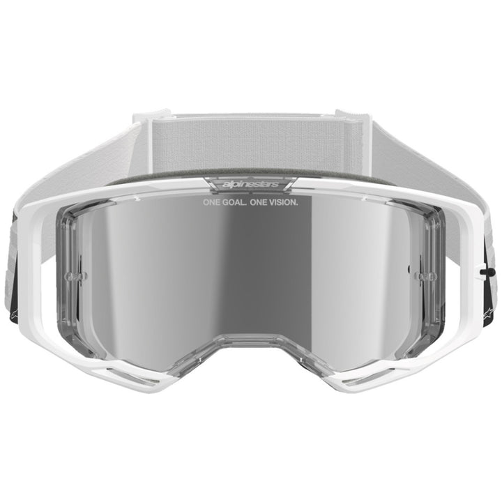 Alpinestars Vision 8 Corp Goggles - Mirror White - Silver Mirror - Front View