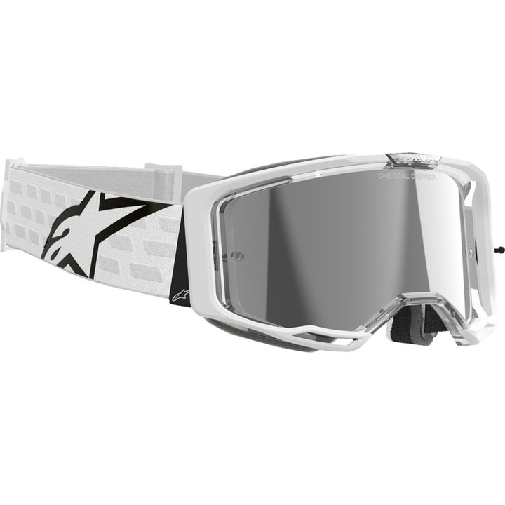 Alpinestars Vision 8 Corp Goggles - Mirror White - Silver Mirror - Front Right Side View