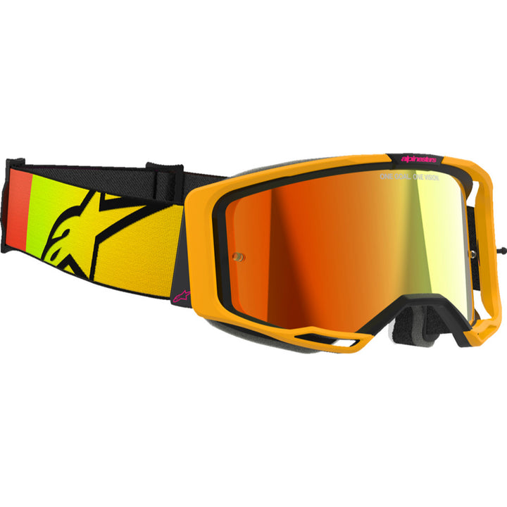 Alpinestars Vision 8 Corp Goggles - Mirror Yellow/Pink - Red Mirror - Front Right Side View