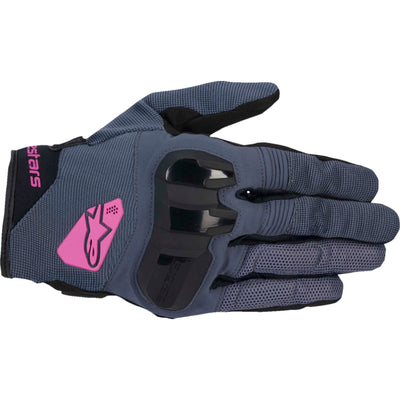 Alpinestars Women's Chrome Gloves Asphalt Black/Purple - Back of Hand View