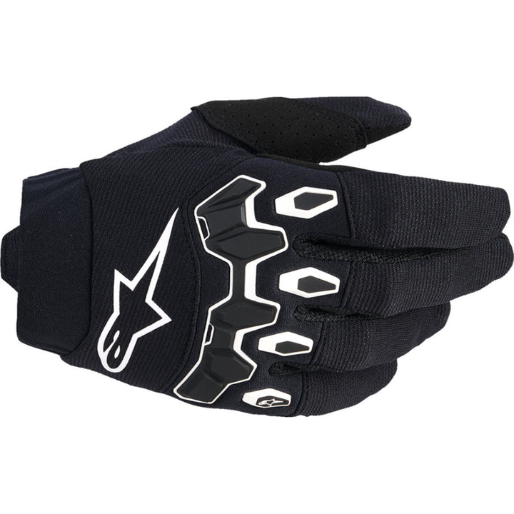Alpinestars Youth Full Bore V2 Gloves Black/White - Back of Hand View