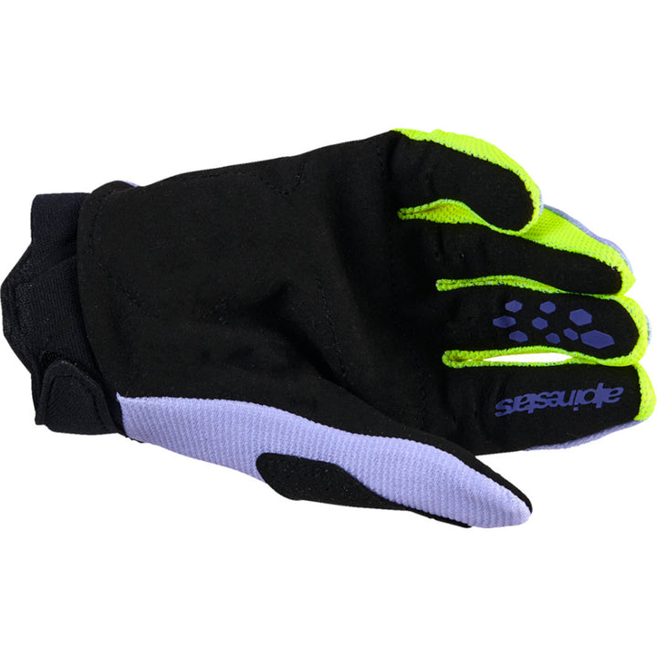 Alpinestars Youth Full Bore V2 Gloves Purple/Fluo Yellow - Palm View