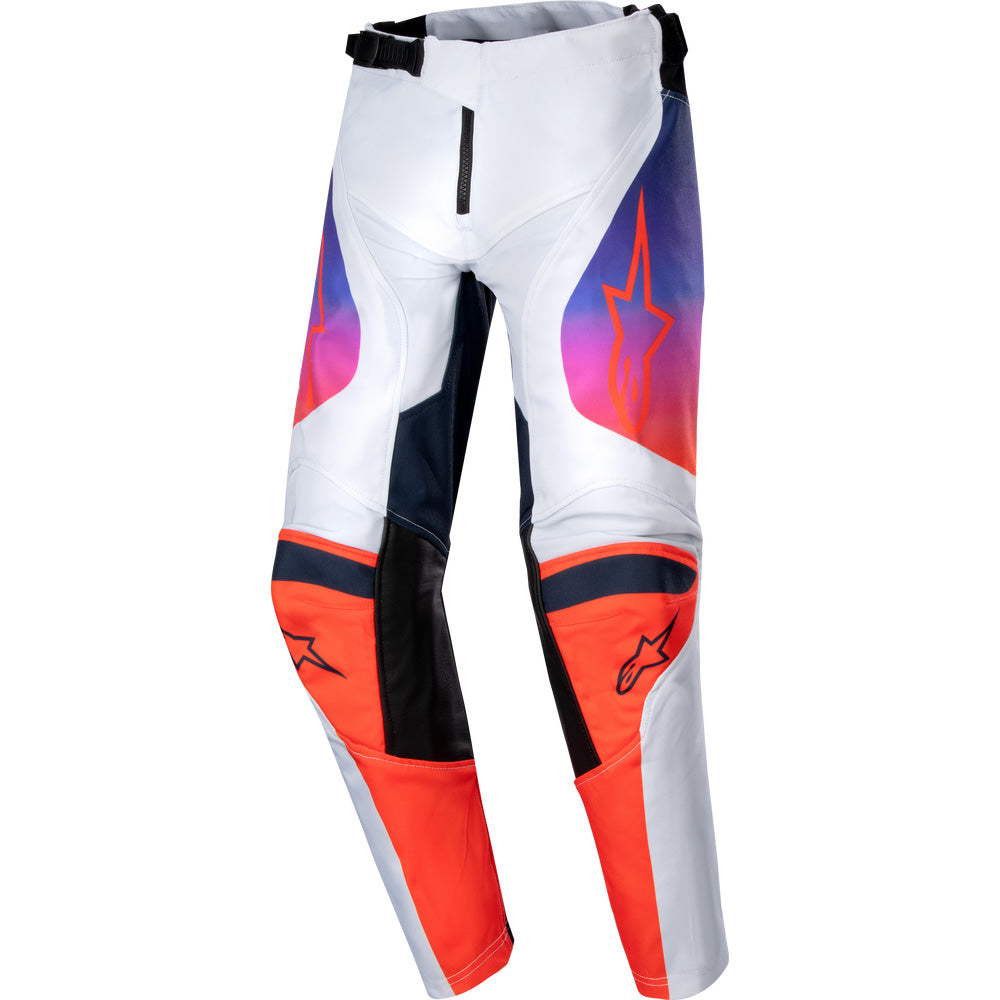 Alpinestars Youth Racer Hoen Pants Light Gray/Hot Orange/Black - Front View