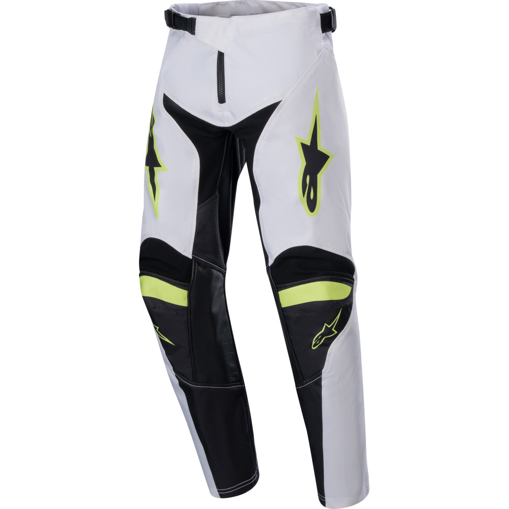 Alpinestars Youth Racer Lucent Pants White/Neon Red/Yellow Fluo - Front View