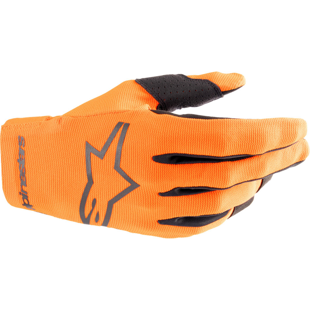 Alpinestars Youth Radar MX Gloves Hot Orange/Black - Back of Hand View