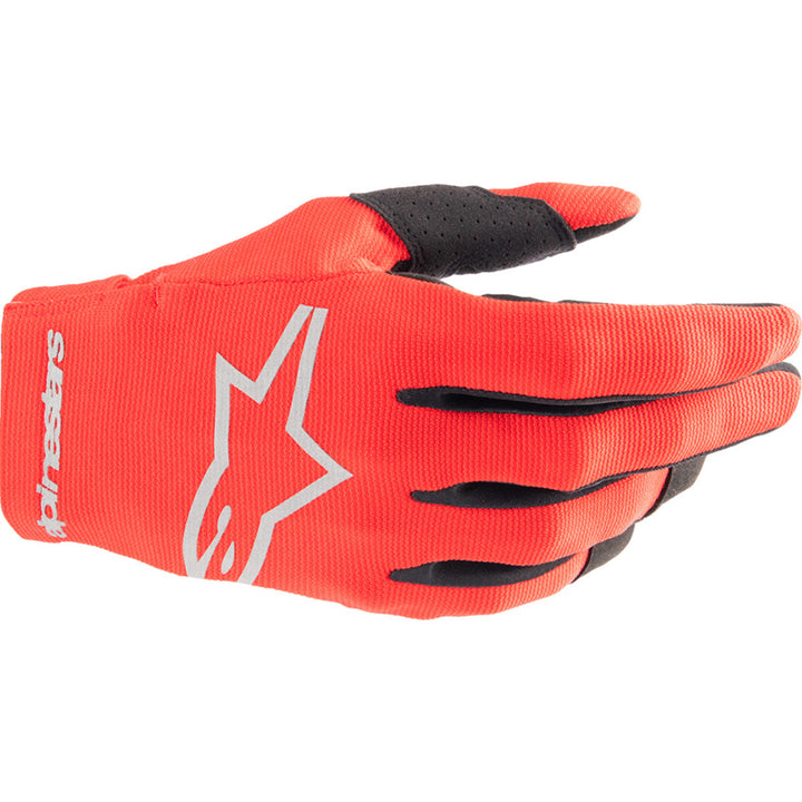 Alpinestars Youth Radar MX Gloves Mars Red/Silver - Back of Hand View