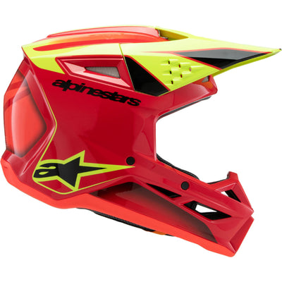 Alpinestars Youth SM3 Fray Helmet Gloss Red/Yellow Fluo/Black - Right Side View