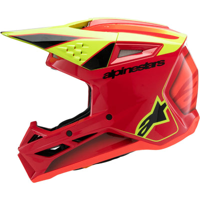 Alpinestars Youth SM3 Fray Helmet Gloss Red/Yellow Fluo/Black - Left Side View