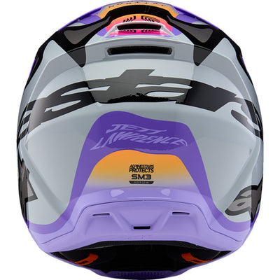 Alpinestars Youth SM3 Jettson Helmet Gloss Black/Gray/Purple - Rear View