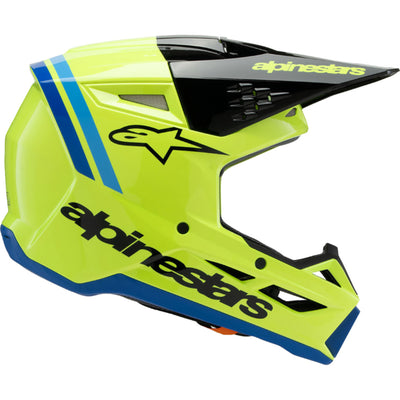 Alpinestars Youth SM3 Radium Helmet Gloss Yellow Fluo/Black/Blue - Right Side View